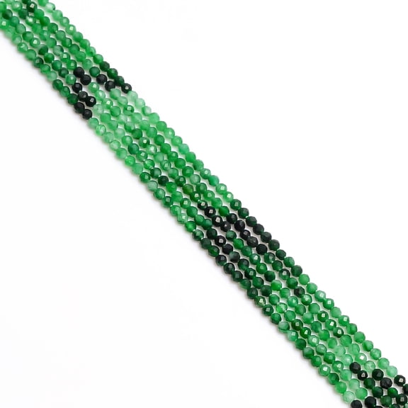 100% Natural Green Jade Gemstone Round Israel Cut Beads 3X3 mm Strand 13" XY-47