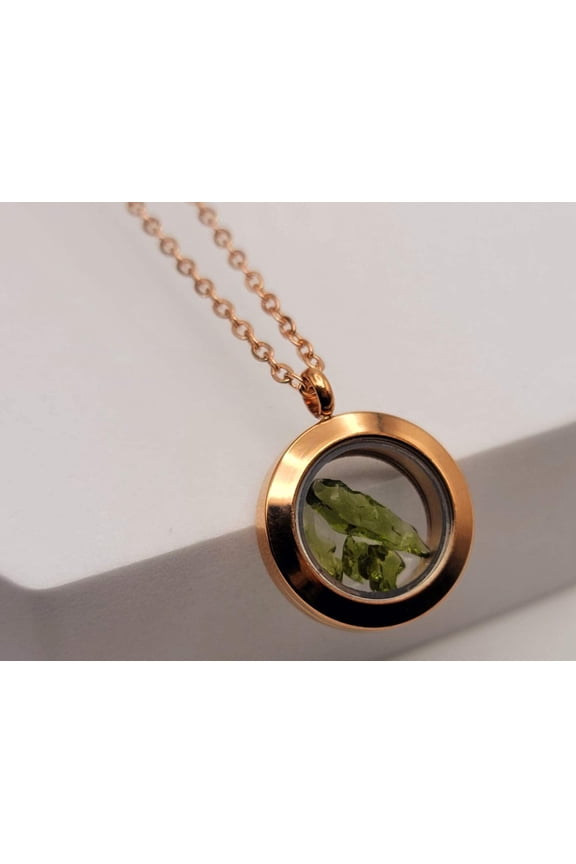100 % Natural Handmade Crystal Moldavite Necklace Stainless Steel Gold/ Silver