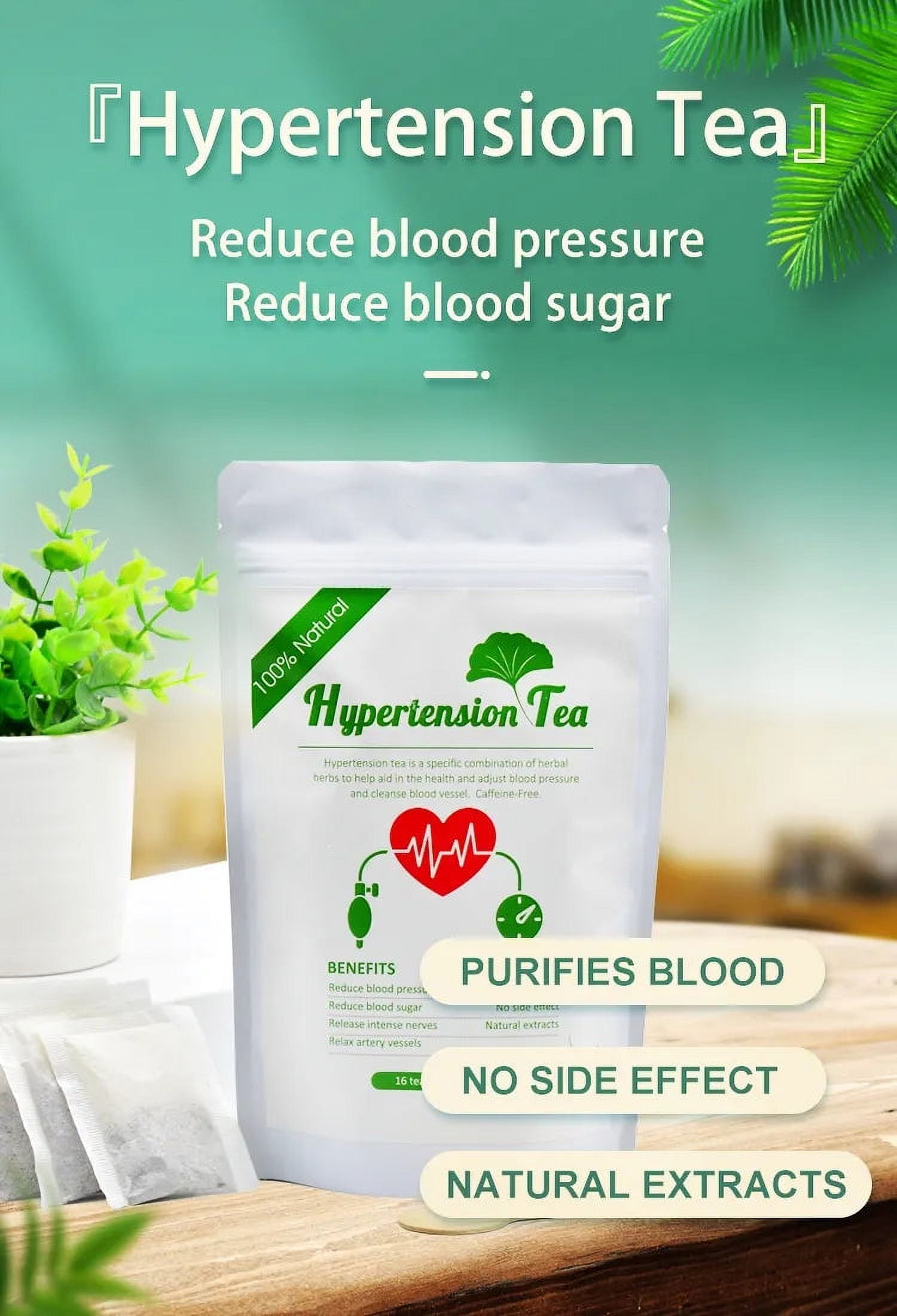 100 Natural Hypertension Tea (High Blood Pressure Tea) 16 Tea Bags