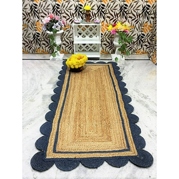 100% Natural Jute Rug – Sustainable, Handcrafted Rug for a Greener Home Size - 2 x 16 Feet (60 cm x 480 cm)