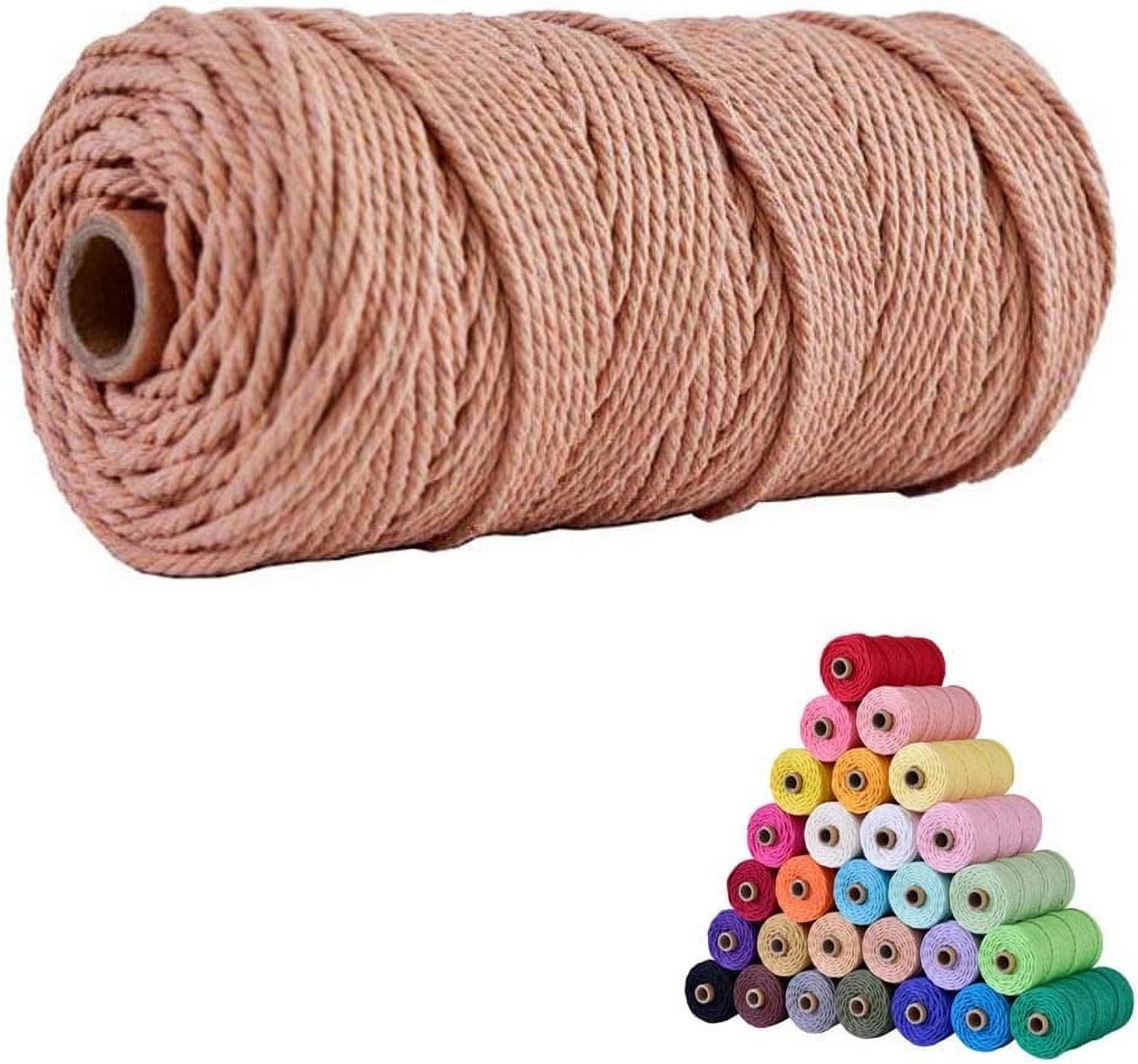 HAPYLY Macrame Cord Natual Macrame Cotton Cord DIY Craft Cord Spool Twine Rustic String Cotton Rope for Wall Hanging,Plant Hangers,Crafts,Knitting