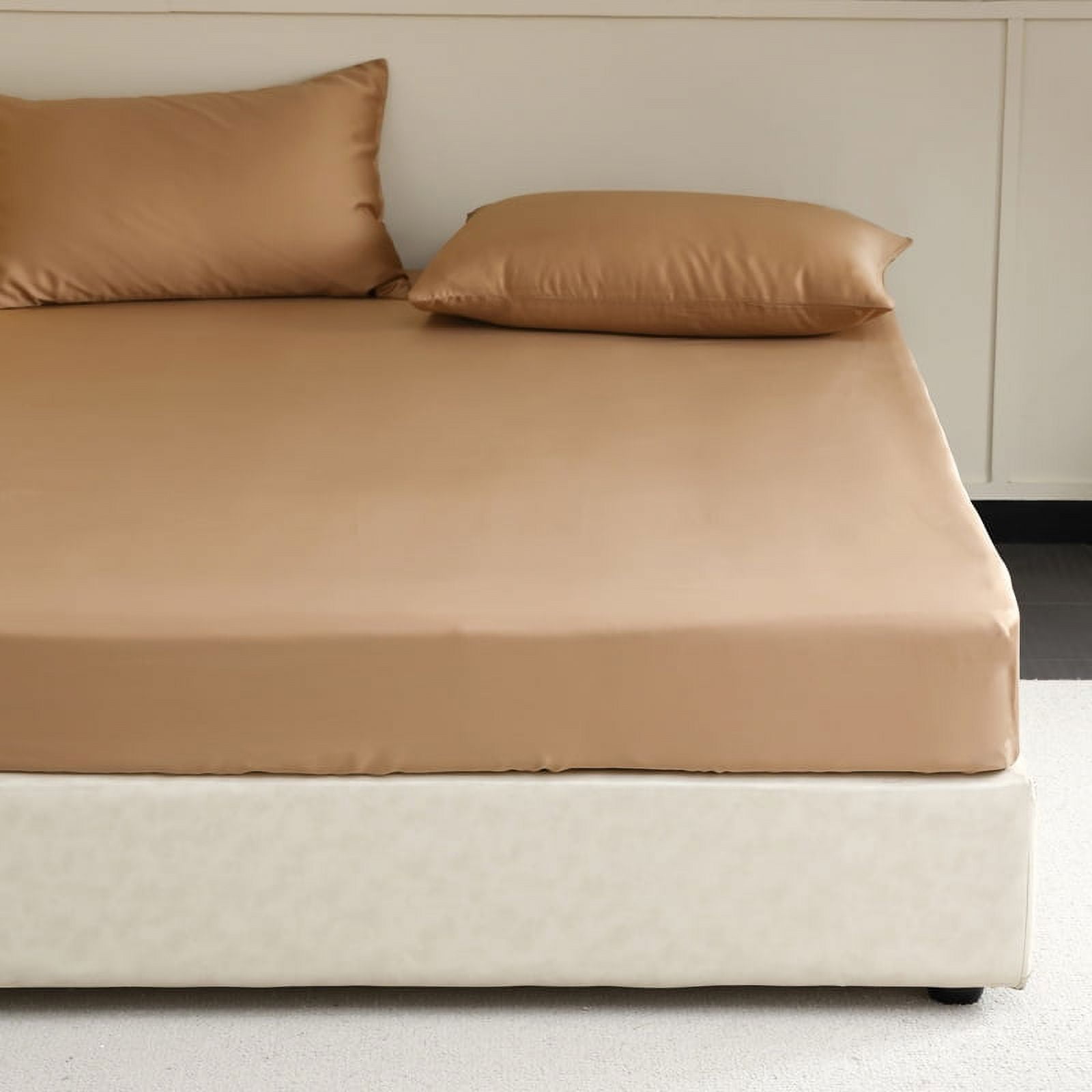 100 Natural Mulberry Silk Fitted Bed Sheets with Elastic Bands Luxury Mattress Cover Single