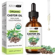 100% Natural & Organic Castor Oil, Fuller-Looking Lashes, and Brows, 2.02 fl.oz