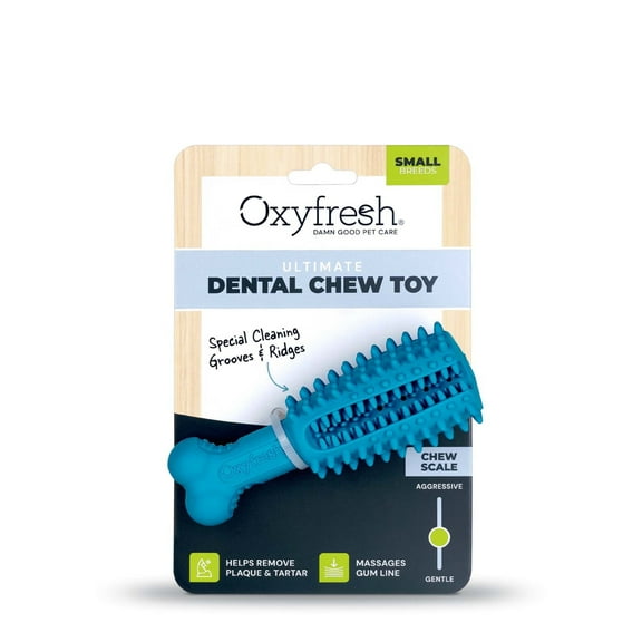 Oxyfresh 100% Natural Rubber Dog Dental Toy ā Fun, Easy Way to Clean Dog Teeth - Small