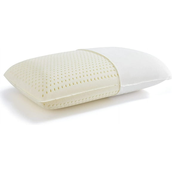 100% Natural Talalay Latex Pillow Sleeping Bed Pillow Luxury Queen Pillow for Side, Back, and Stomach Sleepers - Removable Breathable Cotton Cover (Queen (Medium Firm))