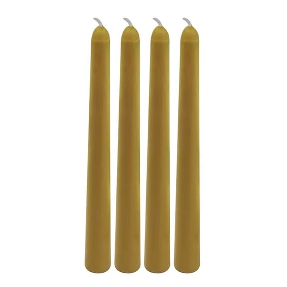 100% Natural Unscented Beeswax 10" Taper Candles 4 per Box Cotton Wicks Environment Friendly