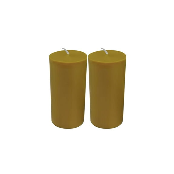 100% Natural Unscented Beeswax 2"x4" Pillar Candles 2 per Box Cotton Wicks Environment Friendly