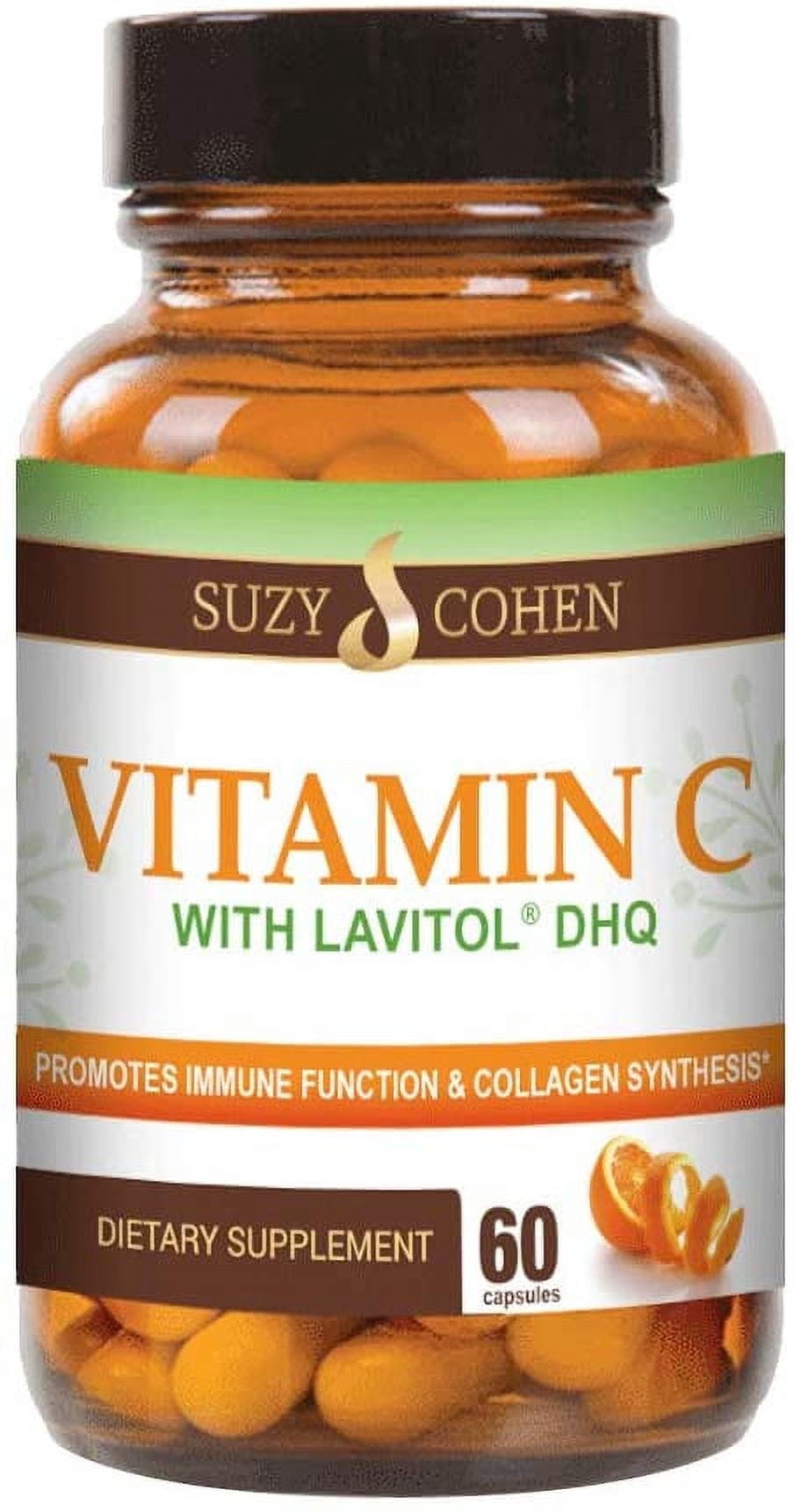 100% Natural Vitamin C from Acerola Cherry with Lavitol DHQ Dihydroquercetin Plus 250 mg Citrus Bioflavonoids - 250 mg, 60 Capsules