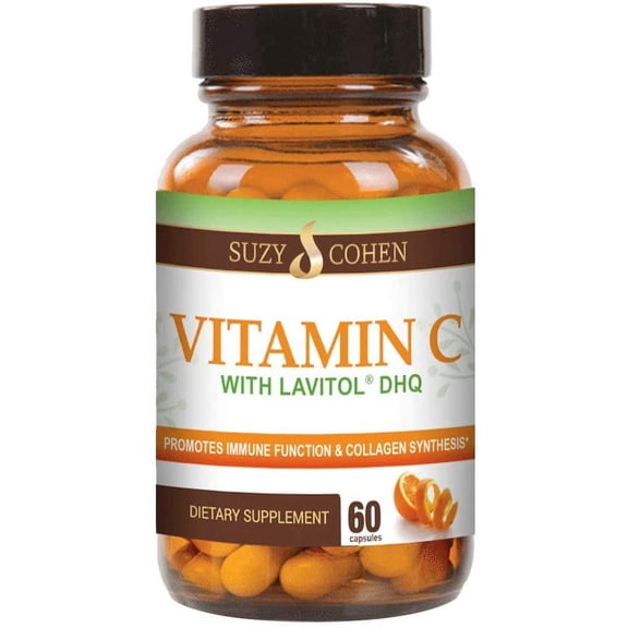 100% Natural Vitamin C from Acerola Cherry with Lavitol DHQ Dihydroquercetin Plus 250 mg Citrus Bioflavonoids - 250 mg, 60 Capsules