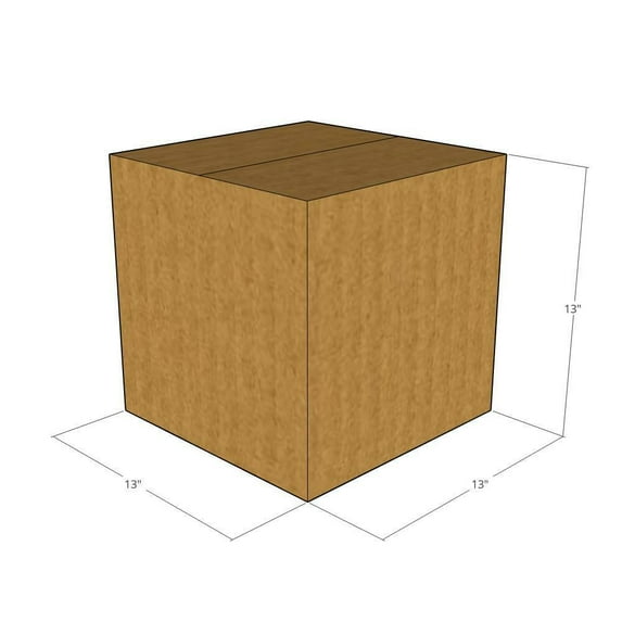 13x13x13 Kraft Brown Corrugated Shipping Boxes, 32 ECT Single-Wall, Qty 100