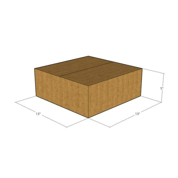 100 New Corrugated Boxes - 13x13x5 - 32 ECT - LxWxH
