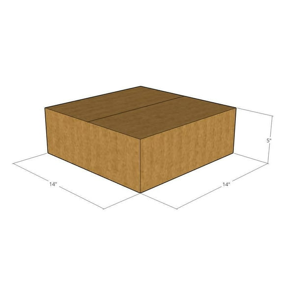 14x14x5 Kraft Brown Corrugated Shipping Boxes, 32 ECT Single-Wall, Qty 100