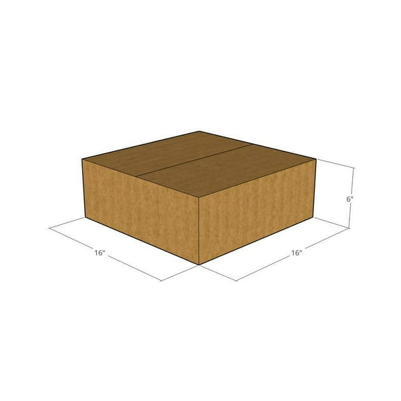 100 New Corrugated Boxes - 16x16x6 - 32 ECT - LxWxH
