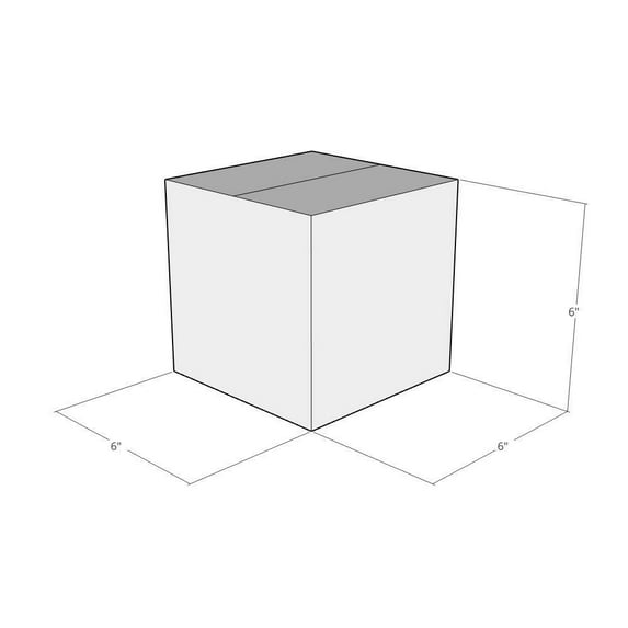 6x6x6 White Corrugated Shipping Boxes, 48 ECT Double-Wall, Qty 100