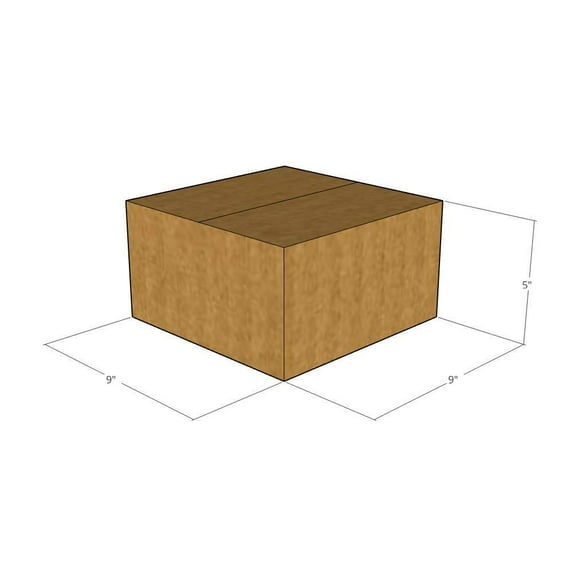9x9x5 Kraft Brown Corrugated Shipping Boxes, 32 ECT Single-Wall, Qty 100