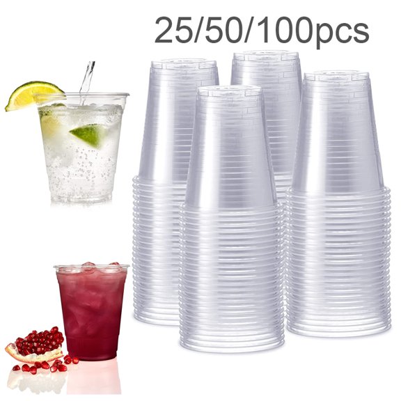 100 New Disposable Clear Plastic Cup Outdoor Picnic Birthday Kitchen Party Tableware Tasting 200ml Picnic Plastic Cup