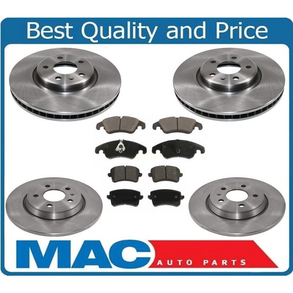 100% New Front Rear Brake Rotors & Brake Pads for Audi A4 & A4 Quattro 2.0 12-16