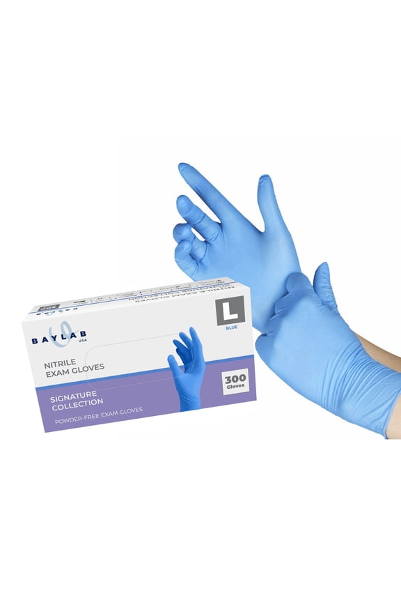 100% Nitrile Exam Gloves - Blue