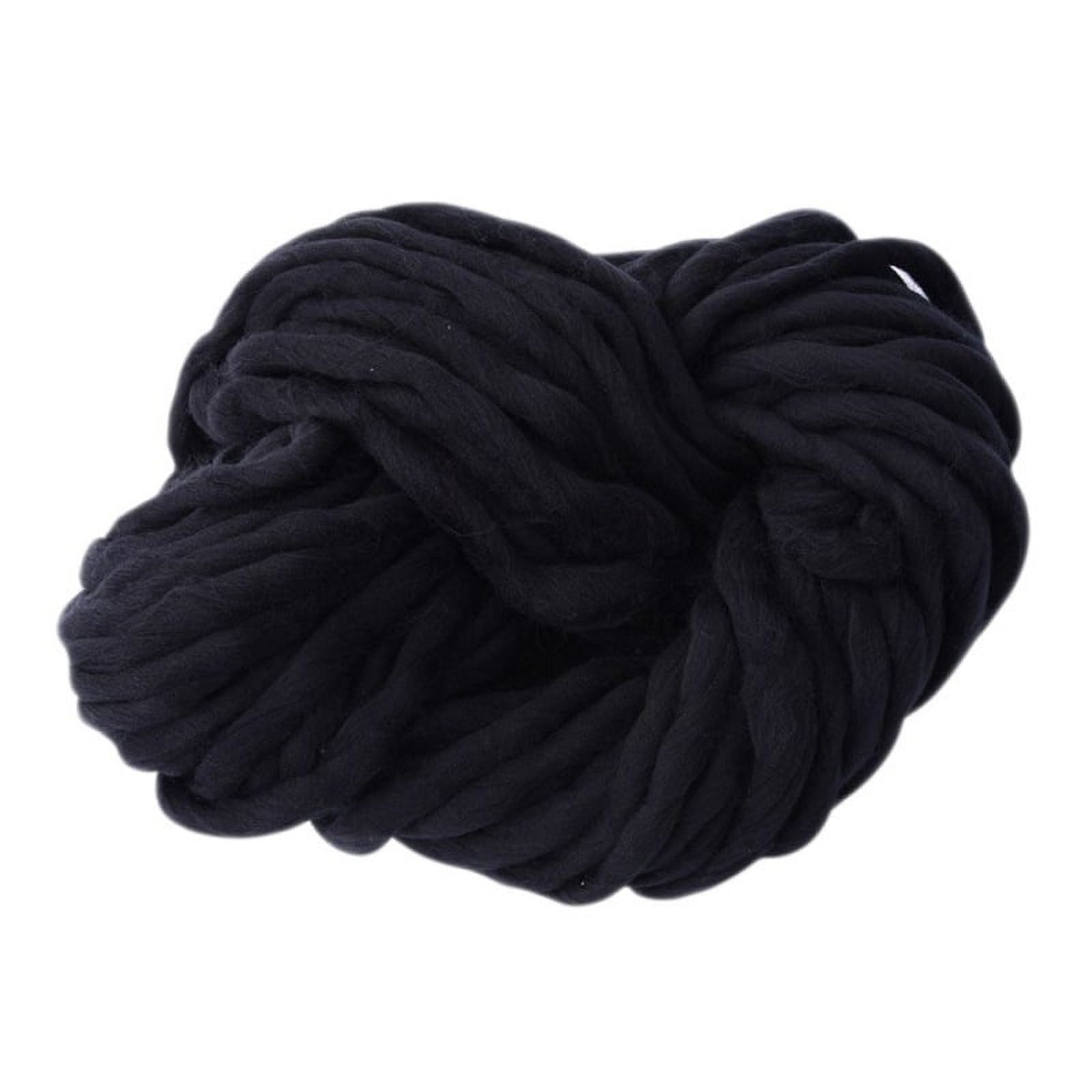 100% Non-Mulesed Chunky Wool Yarn Big Chunky Yarn Massive Yarn Extreme Arm  Knitting Giant Chunky Knit Blankets Throws (250g-0.6lbs, Black)