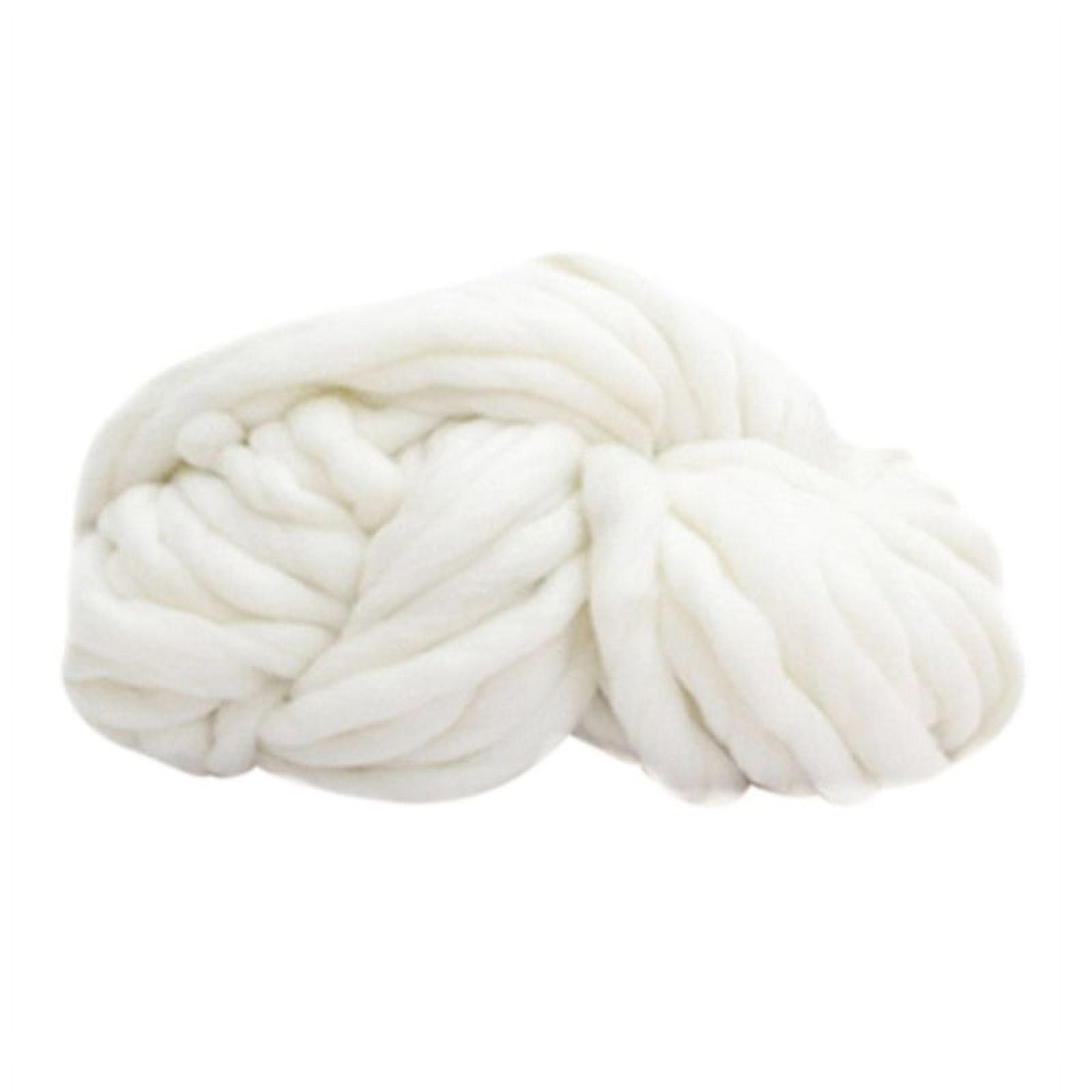 100% Non-Mulesed Chunky Wool Yarn Big Chunky Yarn Massive Yarn Extreme Arm  Knitting Giant Chunky Knit Blankets Throws (250g-0.6lbs, Milk White)