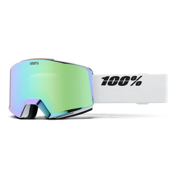 100% Norg Hiper Goggle - White/Green; Mirror Green