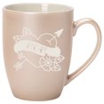 thumbnail image 1 of 100 North Floral Heart 10 Ounce White and Precious Pearl Metallic Finish, Comfortably Fits Your Hands, New Bone China Coffee Tea Cup Mug, Mom, 1 of 1