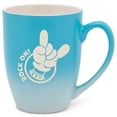 thumbnail image 1 of 100 North Heavy Metal 10 Ounce Blue and White Two Toned Ombre, Comfortably Fits Your Hands, Ceramic Tea Coffee Cup Mug, Rock On!, 1 of 1