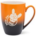 thumbnail image 1 of 100 North Heavy Metal 10 Ounce Orange and Black Two Toned Ombre, Comfortably Fits Your Hands, Ceramic Tea Coffee Cup Mug, Rock On!, 1 of 1