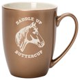 thumbnail image 1 of 100 North Horse 10 Ounce Bronze Metallic Finish, Comfortably Fits Your Hands, New Bone China Coffee Tea Cup Mug, Saddle Up Buttercup, 1 of 1