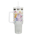 thumbnail image 1 of 100 North Long Live Cowgirls Cowboy Hat Flowers Wrap-Around 40 Oz. Stainless Steel Water Bottle Coffee Mug, Spill & Leak Resistant, Travel Tumbler with Handle, Lid & Straw, White Shimmer, 1 of 4
