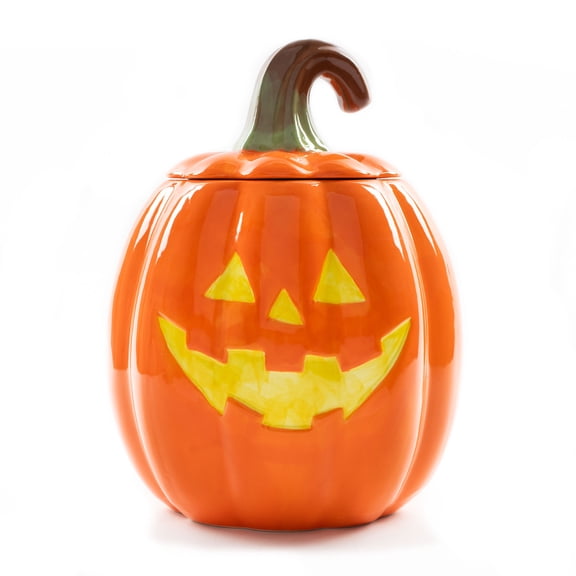 100 North Pumpkin Jack-O-Lantern 10.5 x 7.9 Dolomite Ceramic Halloween Cookie Jar
