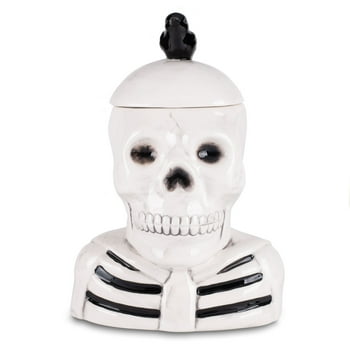 100 North Skeleton Crow 12 x 8.5 Dolomite Ceramic Halloween Cookie Jar
