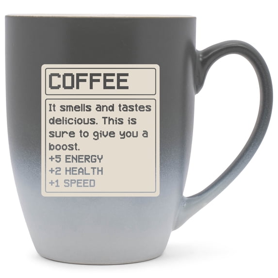 100 North Video Game 10 Ounce Gray and White Two Toned Ombre, Comfortably Fits Your Hands, Ceramic Tea Coffee Cup Mug, Coffee. It Smells and Tastes delicious. This Is Sure To Give You A Boost
