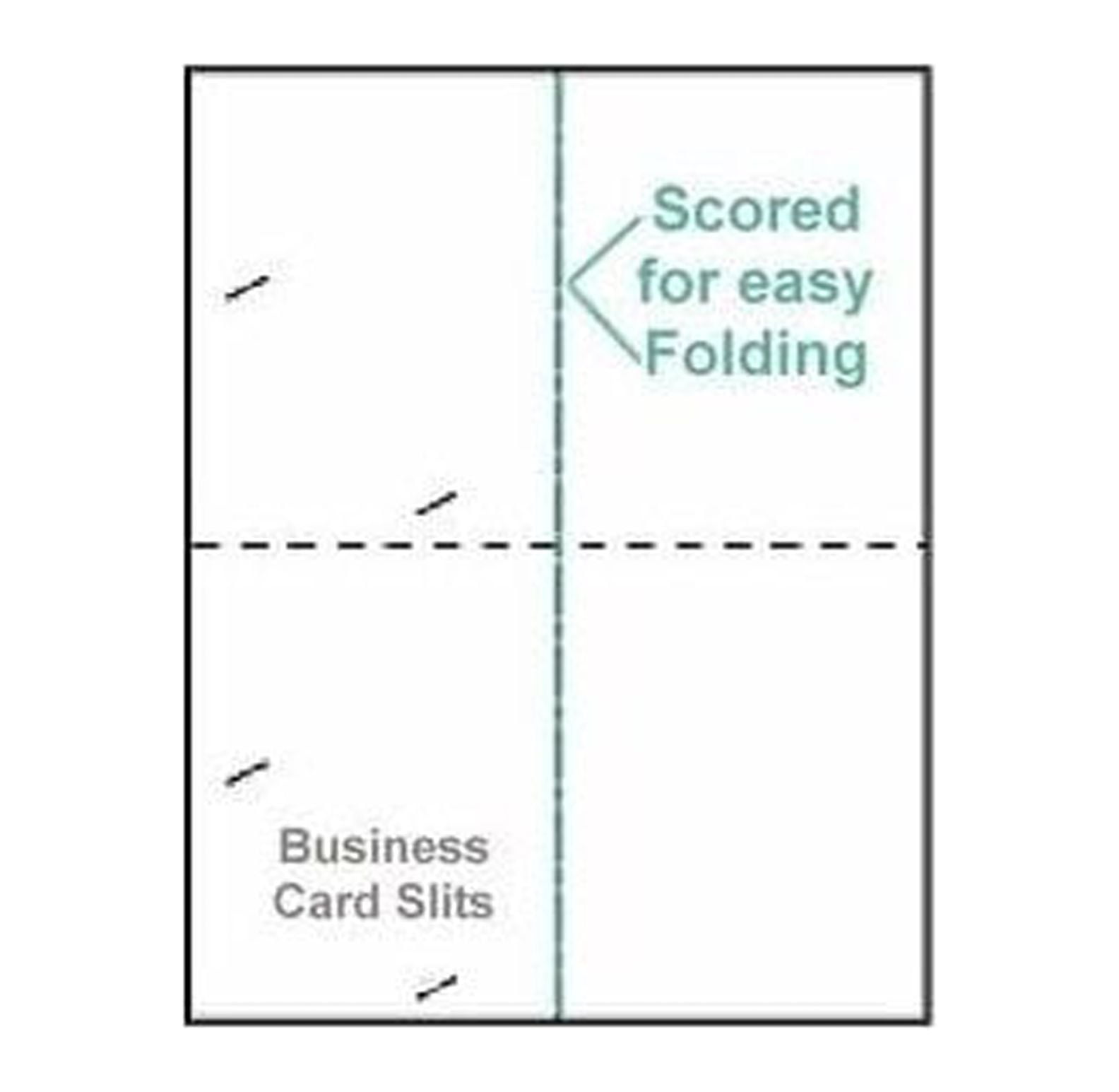 100 Note Cards with Business Card Slits, 67 White Microperf, 50 Sheets