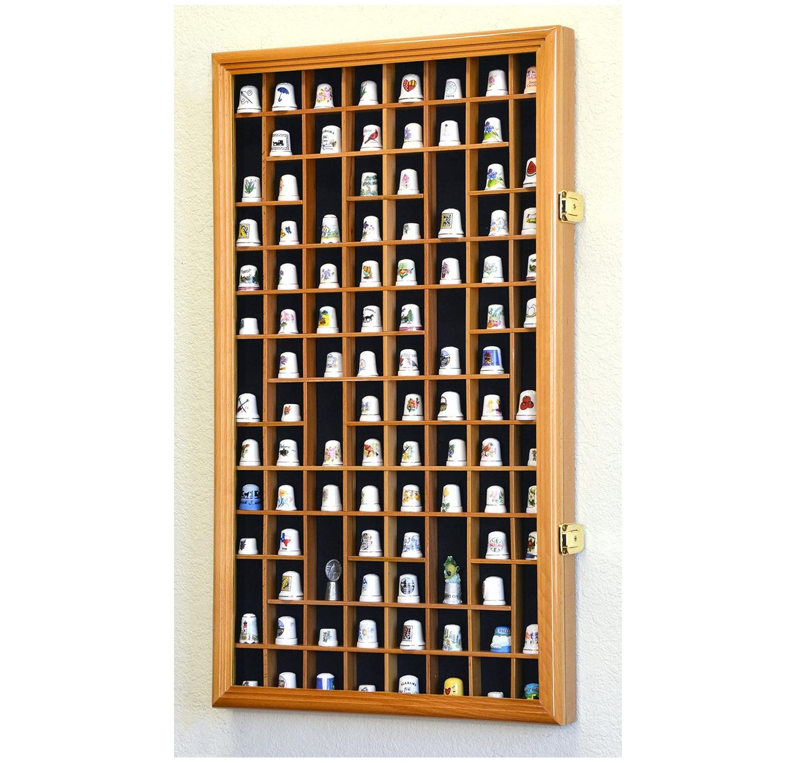 100 Opening Thimble/Small Miniature Display Case Holder Wall