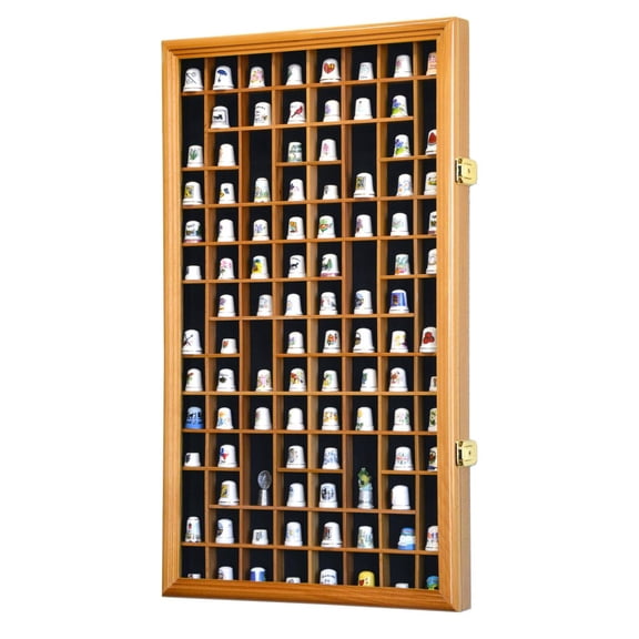 100 Opening Thimble / Small Miniature Display Case Cabinet