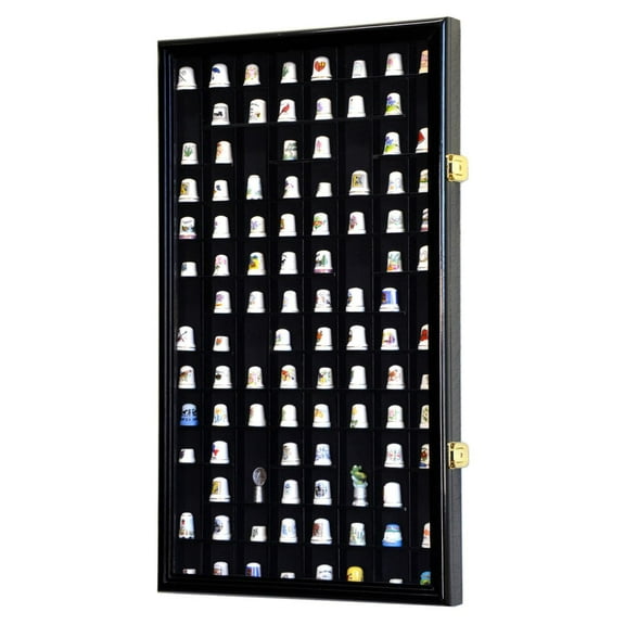 100 Opening Thimble / Small Miniature Display Case Cabinet