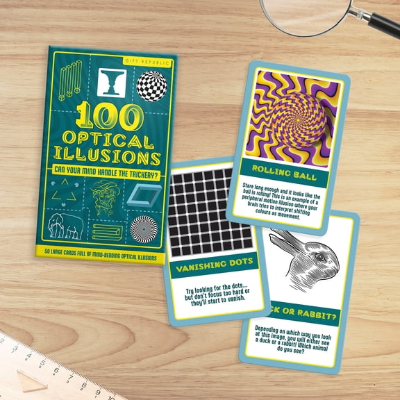 100 Optical Illusions Mind-Bending Double-Sided Card Pack