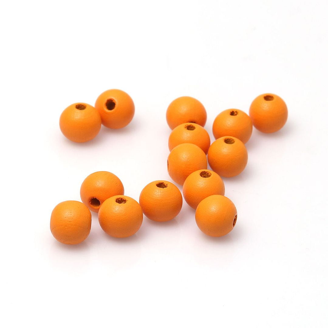 100 Orange Round Wood Beads Bulk 16mm with 4.2mm Hole - Walmart.com