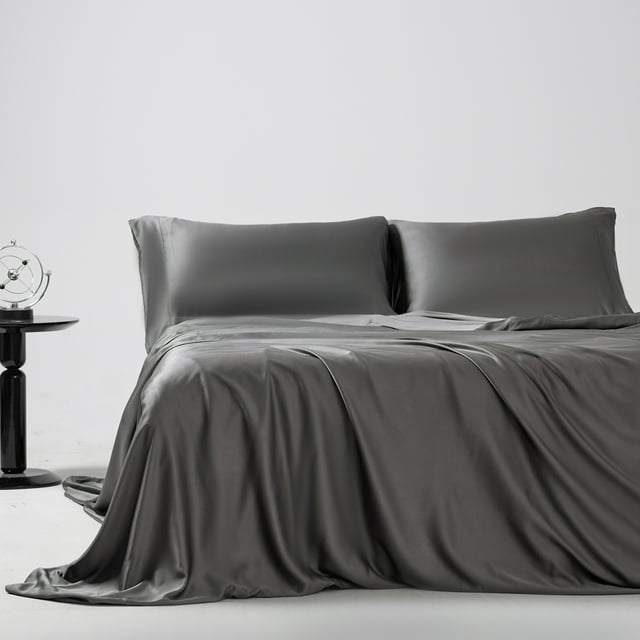 100 Organic Bamboo Duvet Cover King Soft Silky Silver 3PCS 500TC