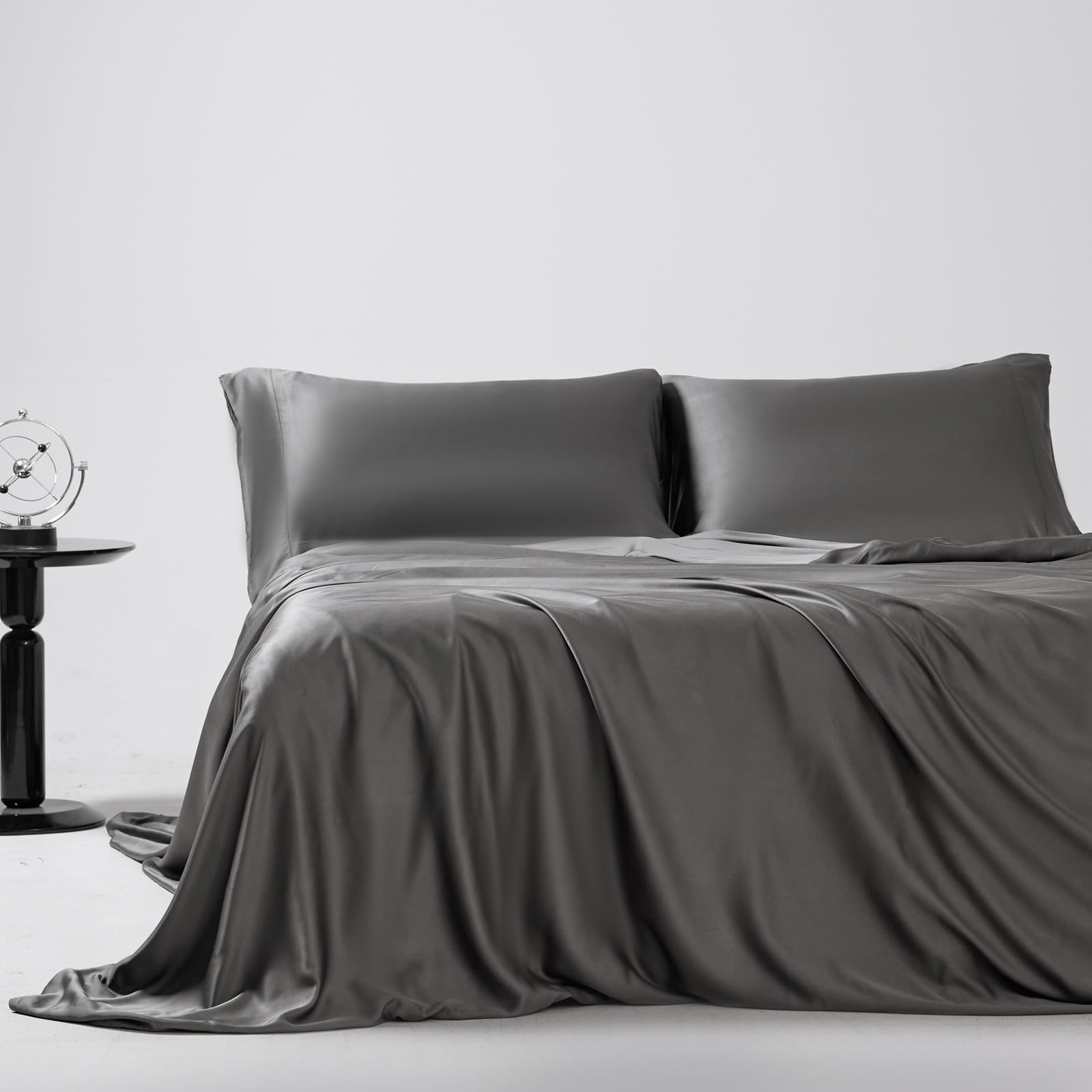 100 Organic Bamboo Duvet Cover Queen Soft Silky Silver 3PCS 500TC