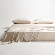 100% Organic Bamboo Sheets Queen Set 4 pcs - Luxury Soft with 18 Inch Deep Pocket - Ultra Breathable Cooling Sheets for Hot Sleepers - Queen Bed Sheets（Beige)