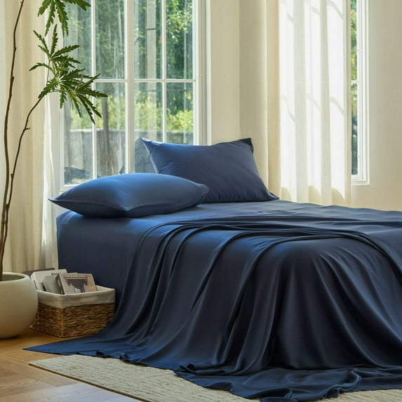 DOZ Bamboo Viscose Sheet Set, Organically Grown Bamboo, Buttery Soft, Cooling, High GSM, Deep Pockets
