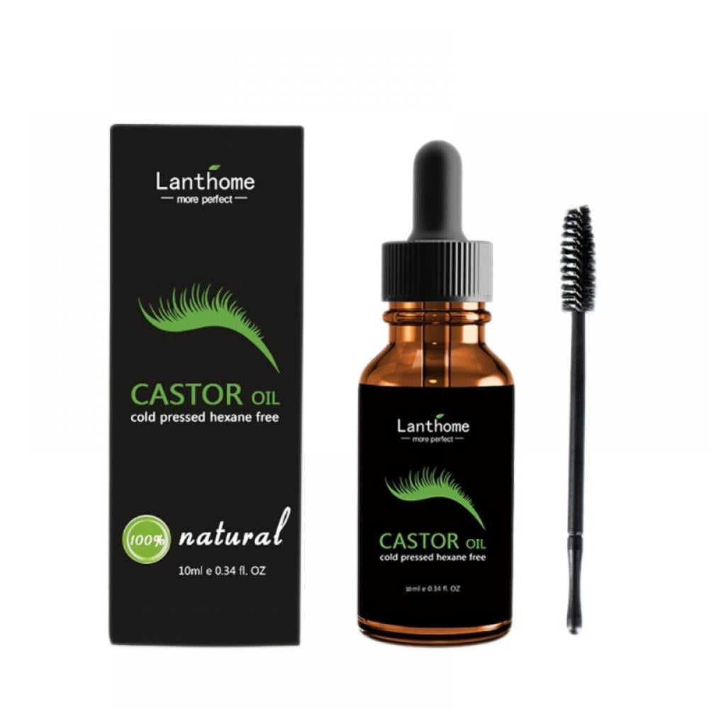 100 Organic Castor Oil Eyelash Serum with Mascara Brushes for