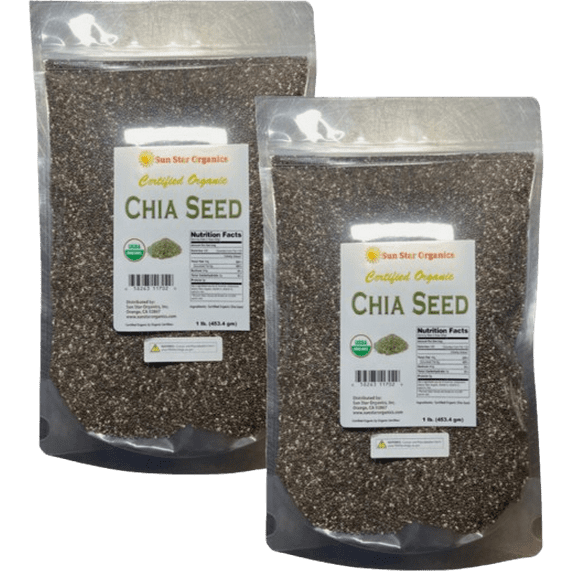 100% Organic Chia Seeds - 2 Pack (1 lb each) - Nutritious, Versatile Superfood