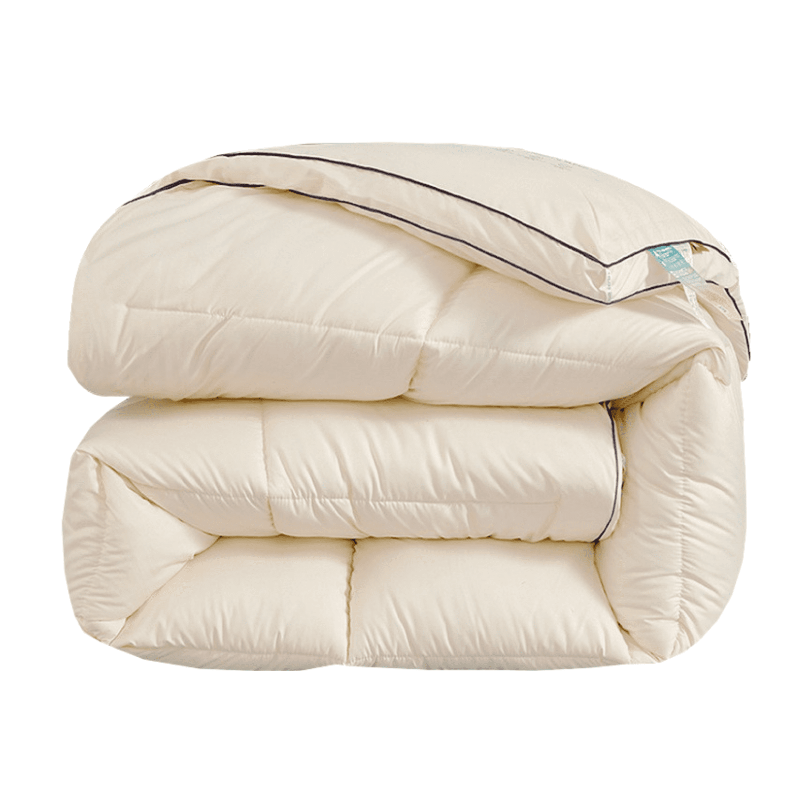 100% Organic Cotton Down Alternative Comforter All Season Hypoallergenic Duvet Insert Hotel Style Ivory White Bedding King Duvet Insert (Beige, 78*60 In)
