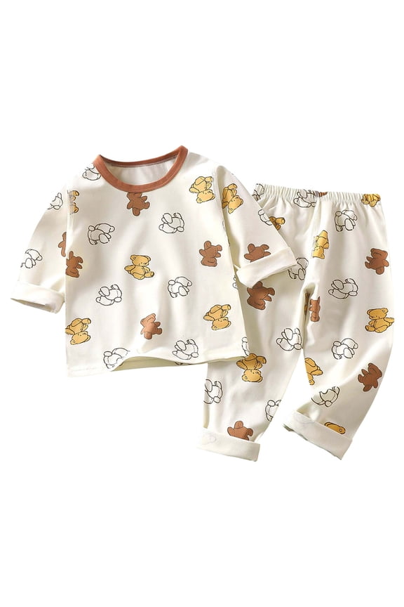 100% Organic Cotton Baby Long Sleeve Pajama Sets, Toddler Boy Girl 2-Piece Sleepwear