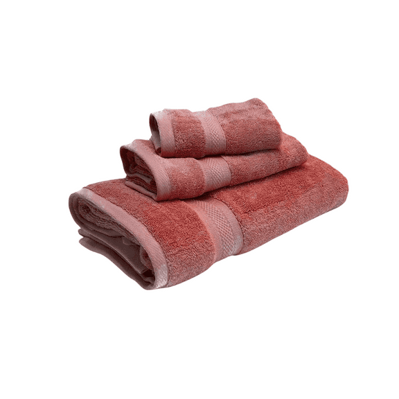 100% Organic Cotton Bath Towel Set of 3 (Rose), GOTS Certified