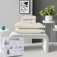 thumbnail image 1 of Purity Home 4-Piece 100% Organic Cotton Percale Bed Sheet Set, Cool & Crisp Bedding, Soft & Breathable, Lightweight, Eco-Friendly, Full, Fresh Ivory, 1 of 14