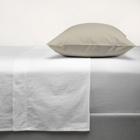 100% Organic Cotton King Percale Pillowcase, Ultra Light, Breathable, Cool, & Crisp 2-Piece Set Beige by Purity Home